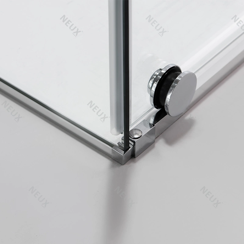 Spain Bathroom Sliding Aluminium Adjustable 8mm Tempered Clear Glass Shower Screen with Support Bar