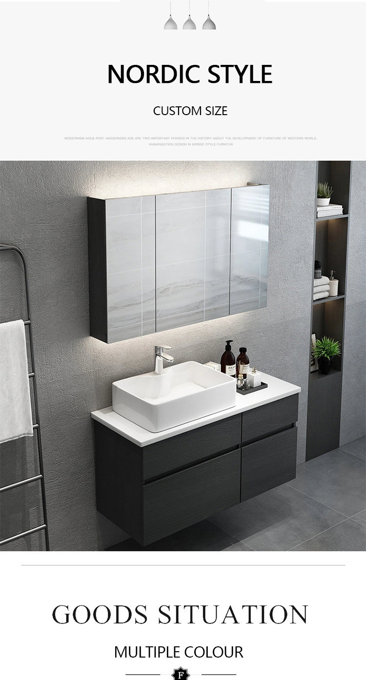 Wall Hung Waterproof Wash Basin Bath Furniture Bathroom Cabinet Luxury