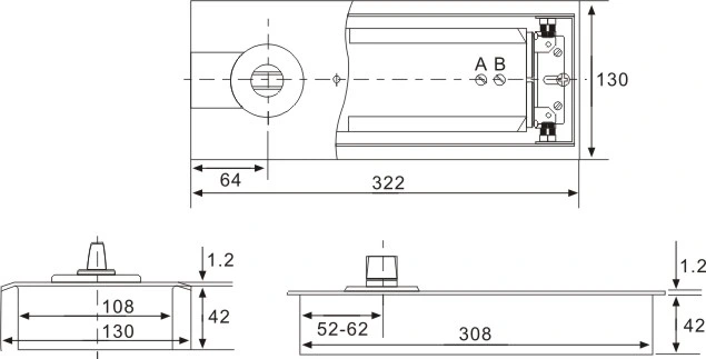 China Manufacturer Wholesale Customized Bathroom Accessories Glass Door Bottom and Top Corner Center Stainless Steel Hardware Patch Fitting