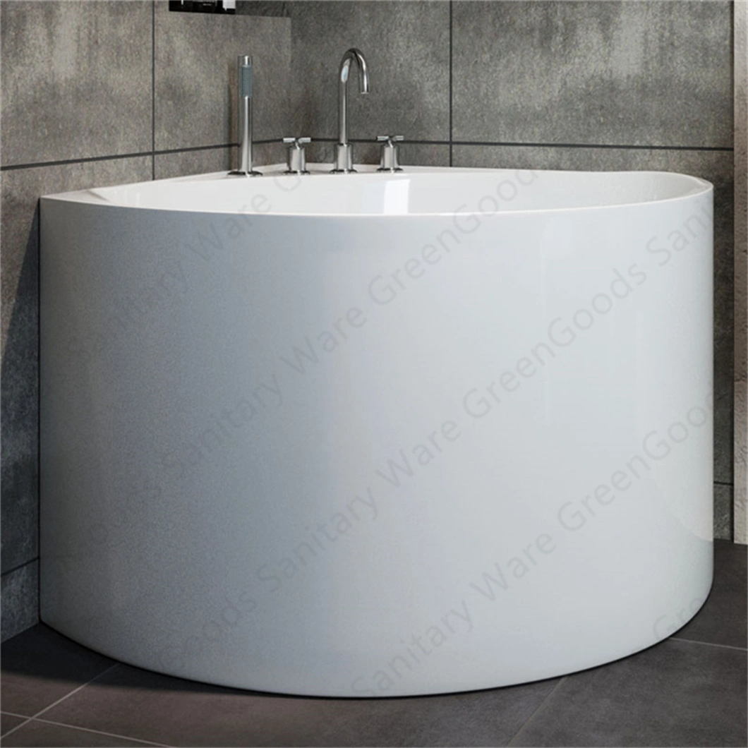 Wholesale New Model Hotel One Person Bath Tub White Acrylic 1.7m Freestanding Deep Corner Soaking ABS Guangzhou Bathtub